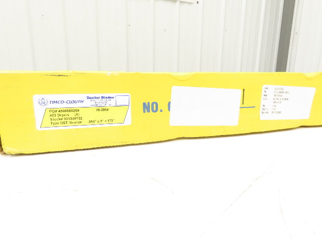 Timco-Clouth DST Bronze Doctor Blade .050"x 3"x 173"L Print Press Coater