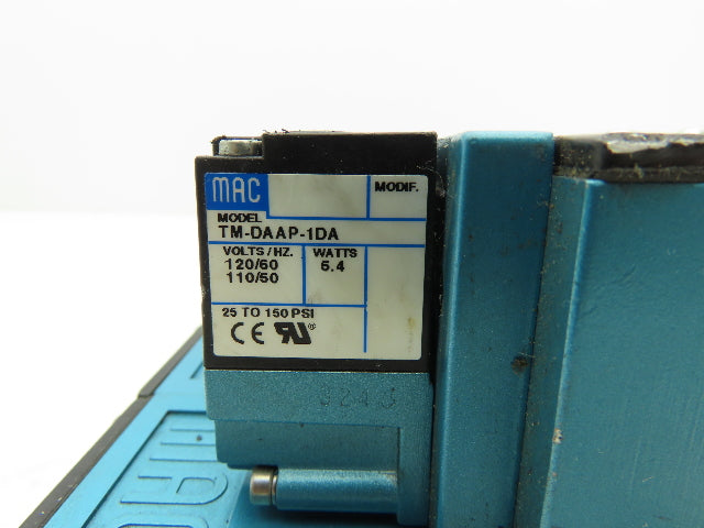MAC 82A-EA-CKA-TM-DAAP-1DA Solenoid 3 Valve Manifold Assy 120V TM-DAAP-1DA