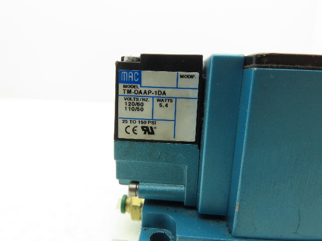 MAC 82A-EA-CKA-TM-DAAP-1DA Solenoid 3 Valve Manifold Assy 120V TM-DAAP-1DA