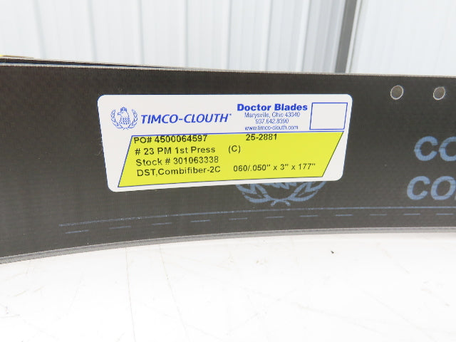 Timco Clouth DST Combifiber-2C Doctor Blade .060/.050"x 3"x 177"L Print Press