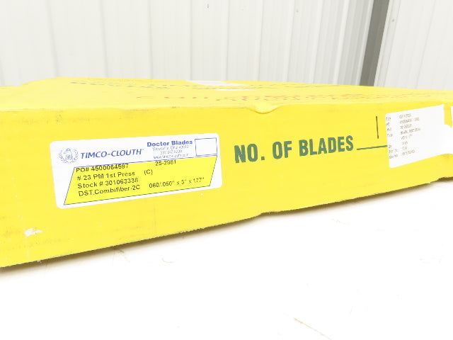 Timco Clouth DST Combifiber-2C Doctor Blade .060/.050"x 3"x 177"L Print Press