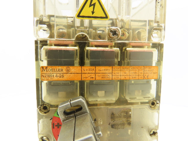 Moeller NZMH 4-25 Safety Disconnect Mechanism 500VAC 25A 3 Pole W/9" Extension
