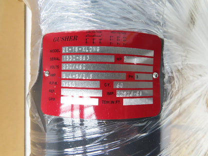 Gusher 2E-18-XLONG Vertical Immersion Coolant Pump 2Hp 230/460V 1.25"NPT
