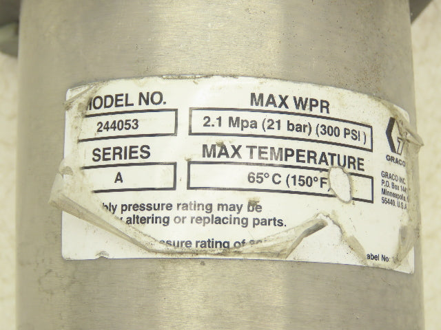 Graco 244053 Fluid Filter Stainless Housing 60 Mesh 300 PSI 3/4"NPT