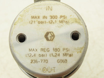 Graco 236770 Low Pressure Back Pressure Regulator 180psi 3/8"NPT SST