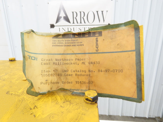 Zenar Crane 105D1274B Gear Reducer 45:1 Ratio Gearbox Parallel Drive Unit