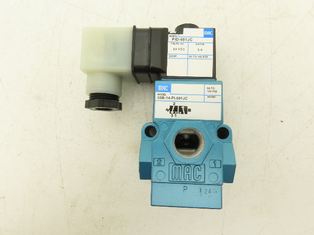 MAC 55B-14-PI-591JC Pneumatic Solenoid Valve 30-150PSI 3/8"BSP 24VDC PID-591JC