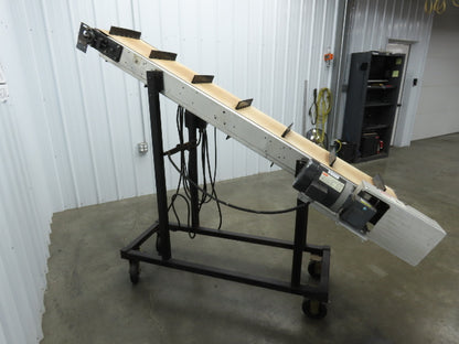 16"W x 85"L Portable Incline Conveyor 14.6"W Cleated Belt 230/460V 3PH 50FPM