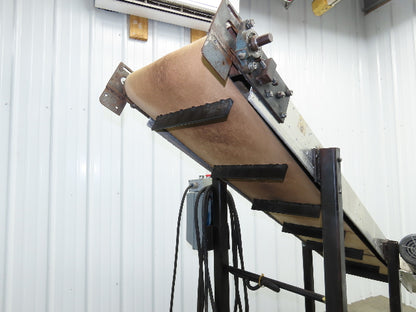 16"W x 85"L Portable Incline Conveyor 14.6"W Cleated Belt 230/460V 3PH 50FPM