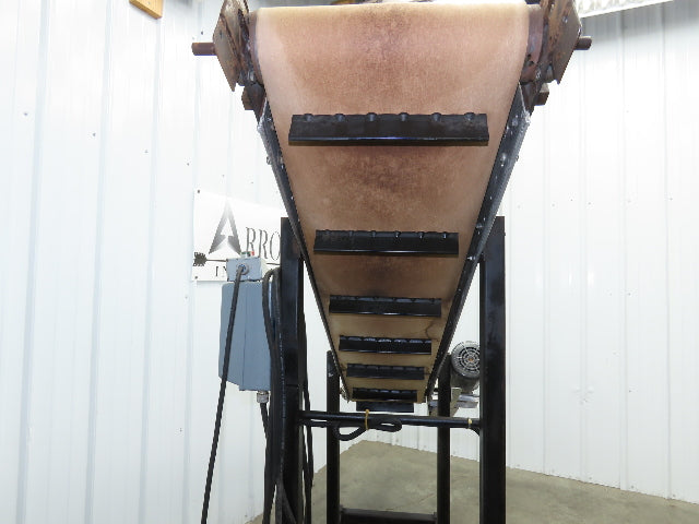 16"W x 85"L Portable Incline Conveyor 14.6"W Cleated Belt 230/460V 3PH 50FPM