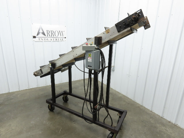 16"W x 85"L Portable Incline Conveyor 14.6"W Cleated Belt 230/460V 3PH 50FPM