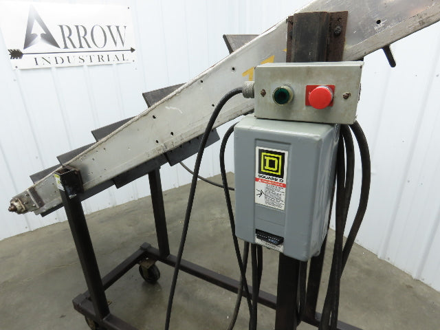16"W x 85"L Portable Incline Conveyor 14.6"W Cleated Belt 230/460V 3PH 50FPM