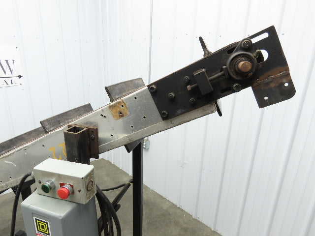 16"W x 85"L Portable Incline Conveyor 14.6"W Cleated Belt 230/460V 3PH 50FPM