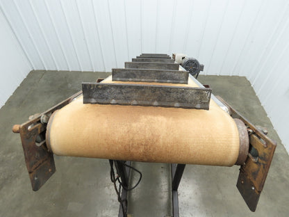 16"W x 85"L Portable Incline Conveyor 14.6"W Cleated Belt 230/460V 3PH 50FPM