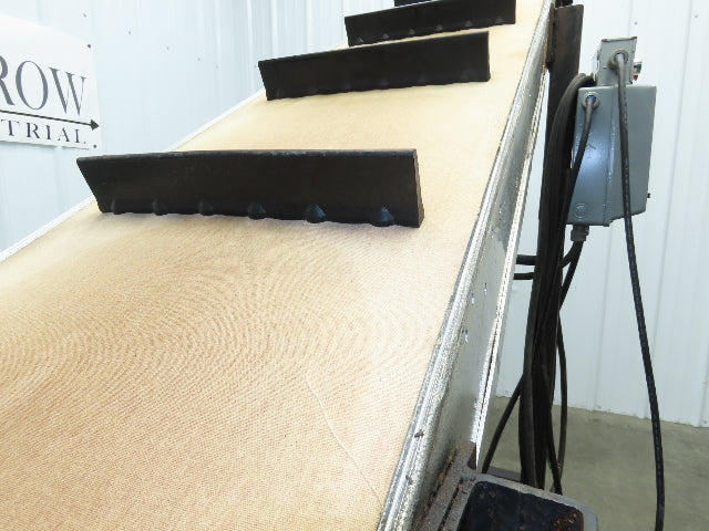 16"W x 85"L Portable Incline Conveyor 14.6"W Cleated Belt 230/460V 3PH 50FPM