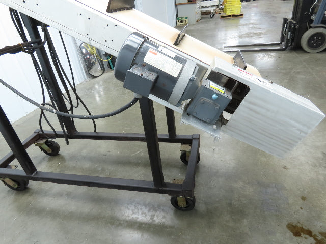 16"W x 85"L Portable Incline Conveyor 14.6"W Cleated Belt 230/460V 3PH 50FPM