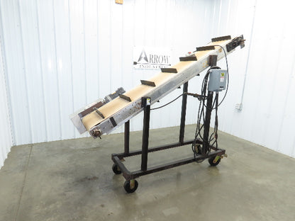 16"W x 85"L Portable Incline Conveyor 14.6"W Cleated Belt 230/460V 3PH 50FPM