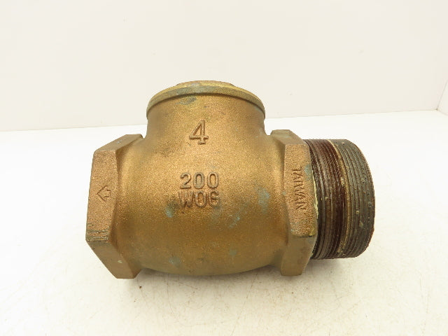 4" NPT Threaded Bronze Swing Check Valve 200WOG