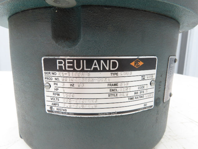 Reuland 0010C-3BAN-0021 Squirrel Cage Motor 1Hp 1800 RPM 230/460V 3PH