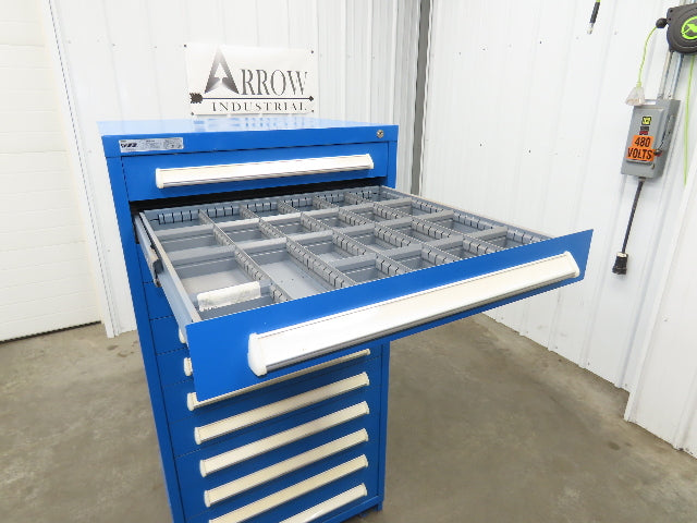 Stanley Vidmar Modular Tool Cabinet Chest 12 Drawer 30x28x59 Blue Lyon, Lista