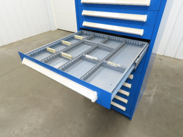 Stanley Vidmar Modular Tool Cabinet Chest 12 Drawer 30x28x59 Blue Lyon, Lista