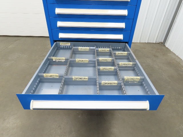 Stanley Vidmar Modular Tool Cabinet Chest 12 Drawer 30x28x59 Blue Lyon, Lista