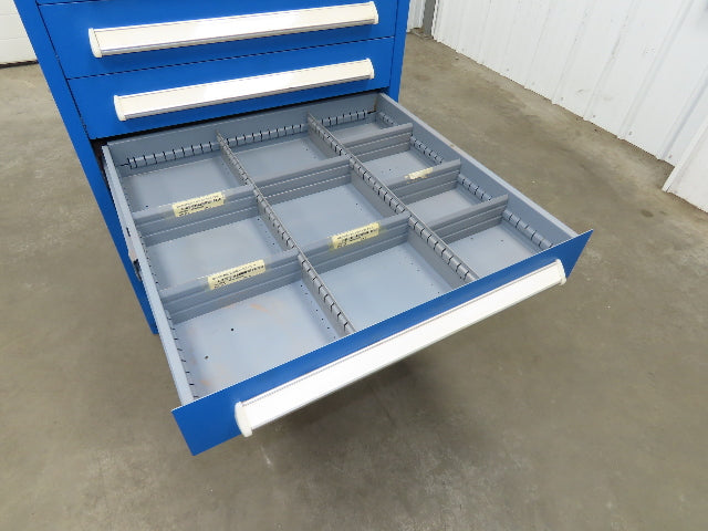 Stanley Vidmar Modular Tool Cabinet Chest 12 Drawer 30x28x59 Blue Lyon, Lista
