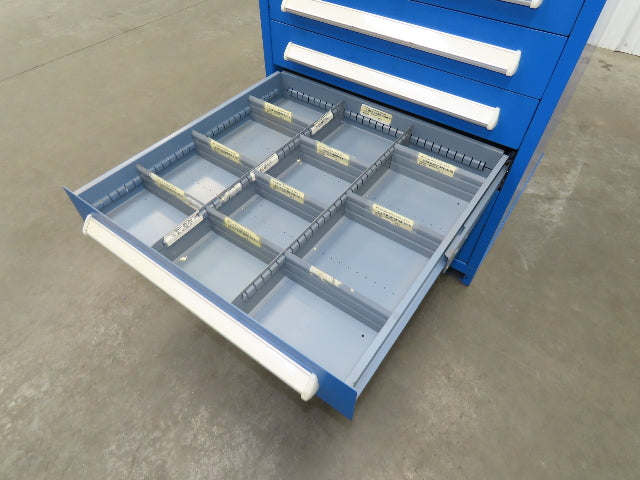Stanley Vidmar Modular Tool Cabinet Chest 12 Drawer 30x28x59 Blue Lyon, Lista