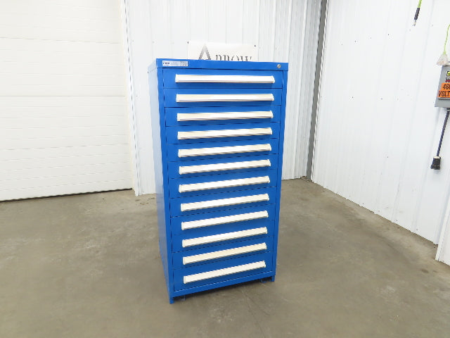 Stanley Vidmar Modular Tool Cabinet Chest 12 Drawer 30x28x59 Blue Lyon, Lista