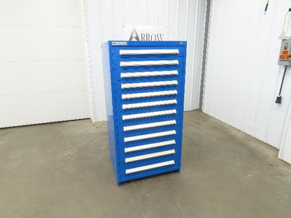 Stanley Vidmar Modular Tool Cabinet Chest 12 Drawer 30x28x59 Blue Lyon, Lista