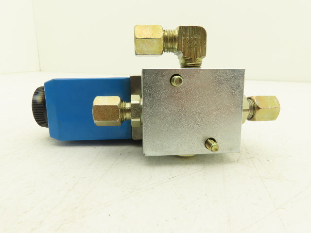 Vickers DG4V 3 2A M U H7 60 Directional Valve w/4-Port D03 Hydraulic Manifold