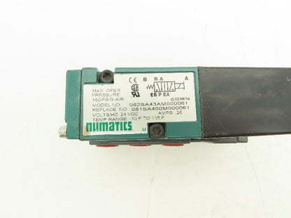 Numatics 082SA43AM000061 Pneumatic Solenoid Valve 24 VDC 150 PSIG W Manifold