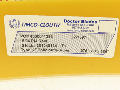 Timco Clouth Type KF Policlouth-Super Doctor Blade .075"x 3"x 186" Print Press
