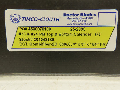 Timco Clouth DST Combifiber-2C Doctor Blade .060/.050"x 3"x 184" Print Press
