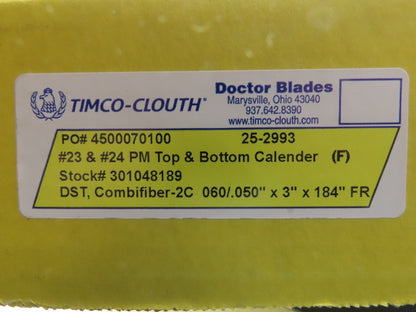 Timco Clouth DST Combifiber-2C Doctor Blade .060/.050"x 3"x 184" Print Press