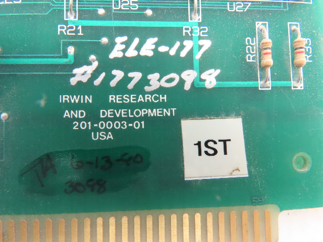 Irwin Research & Development 201-0003-01 Industrial Computer Circuit Board PCB