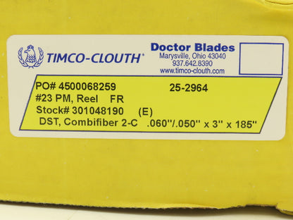 Timco Clouth DST Combifiber-2C Doctor Blade .060/.050"x 3"x 185" Print Press