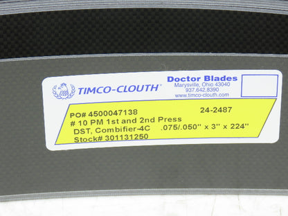 Timco Clouth DST Combifiber-4C Doctor Blade .075/.050"x 3"x 224"  Lot of 5