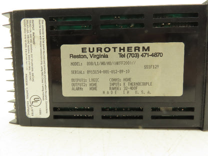 Eurotherm Crown 808/L1/NO/NO/(AKFF200)// Digital Temperature Controller 32-400°F