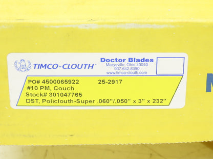 Timco Clouth DST Policlouth-Super Doctor Blade .060/.050"x 3"x 232" Print Press