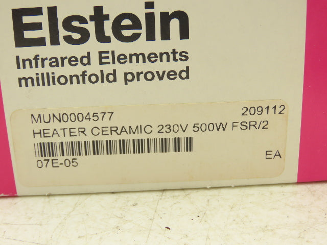 Elstein FSR/2 Ceramic Infrared Curved Panel Heater Element 500W 230V Lot of 2