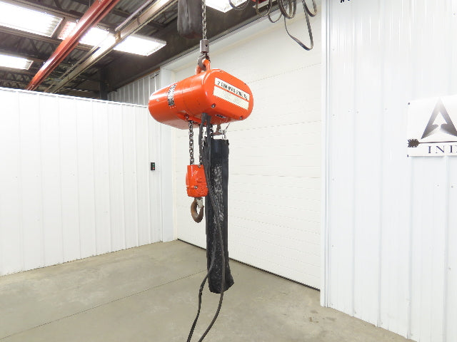 CM Lodestar Model RR 2 Ton 4000lb Electric Chain Hoist 20' Lift 16 FPM 3PH 480V