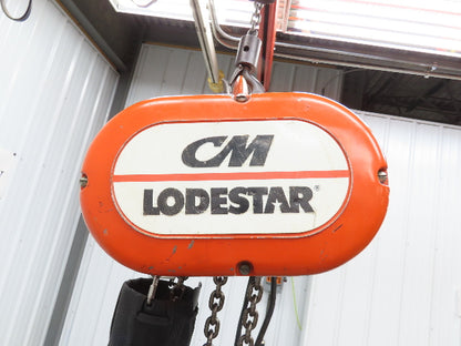 CM Lodestar Model RR 2 Ton 4000lb Electric Chain Hoist 20' Lift 16 FPM 3PH 480V
