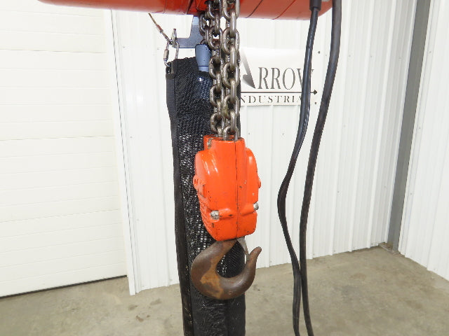 CM Lodestar Model RR 2 Ton 4000lb Electric Chain Hoist 20' Lift 16 FPM 3PH 480V
