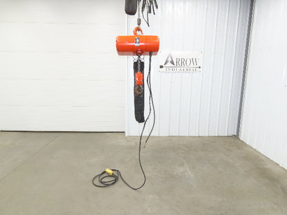 CM Lodestar Model RR 2 Ton 4000lb Electric Chain Hoist 20' Lift 16 FPM 3PH 480V