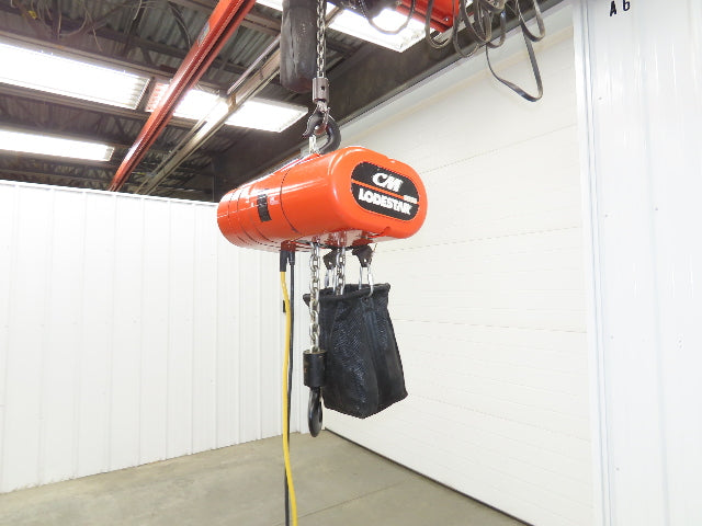 CM Lodestar Model RRS 2 Ton 4000lb Electric Chain Hoist 21' Lift 16 FPM 3PH 460V