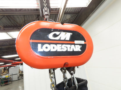 CM Lodestar Model RRS 2 Ton 4000lb Electric Chain Hoist 21' Lift 16 FPM 3PH 460V