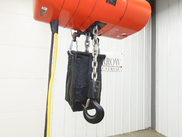CM Lodestar Model RRS 2 Ton 4000lb Electric Chain Hoist 21' Lift 16 FPM 3PH 460V