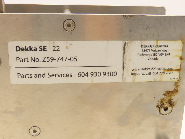 Dekka Z59-747-05 SE-22 Case Sealer Taping Head 2" Box Taper READ