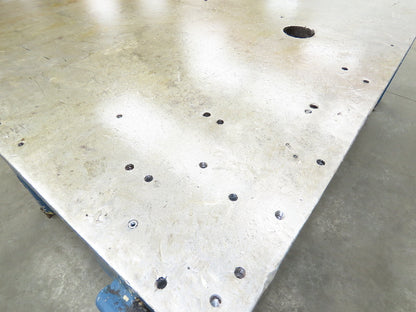 Vintage Steel Welding Layout Table 96x48" Cast Iron 1-1/4" Thick Top 38-1/2" H